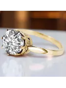 Ring Vintage craft Zircon 14K Yellow gold vrc366y